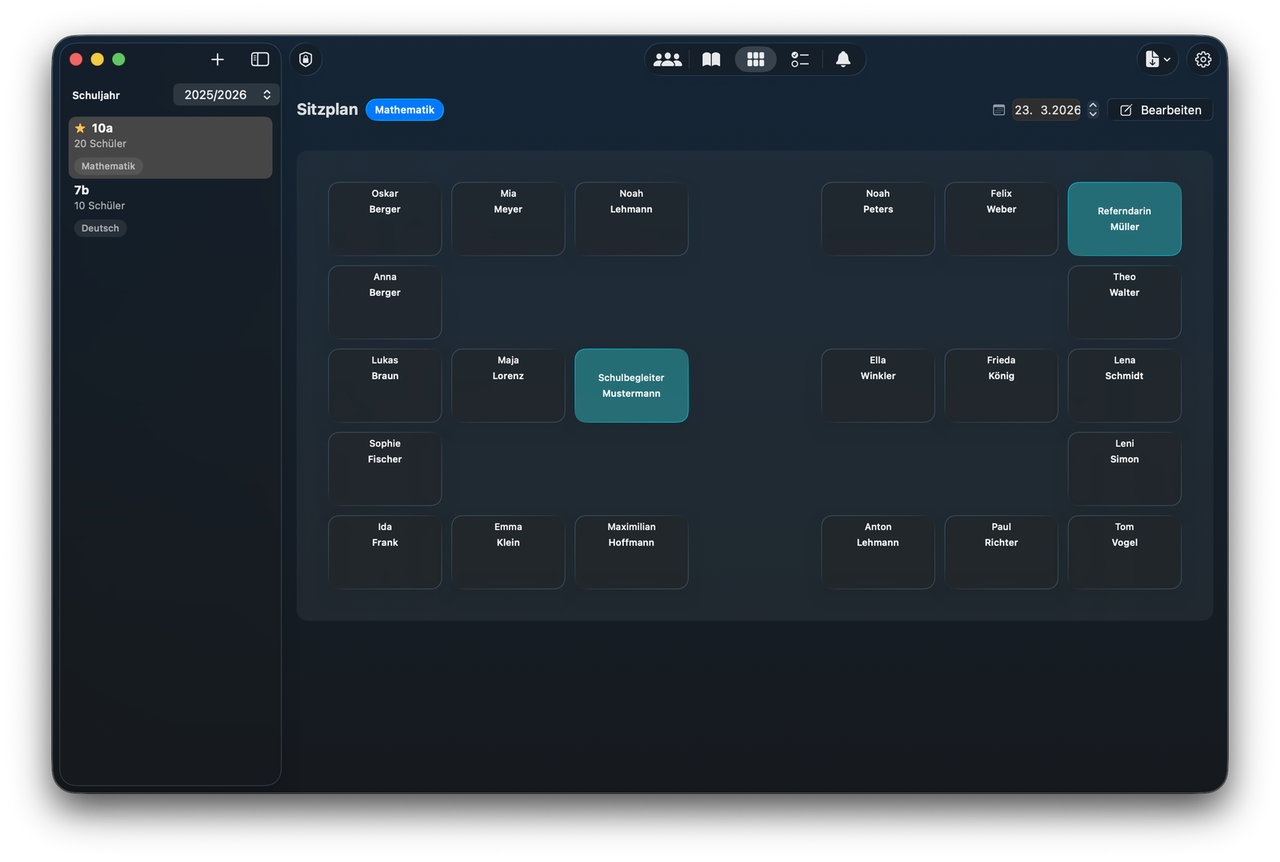 NotenPilot Sitzplaneditor: Drag-and-Drop Sitzordnung